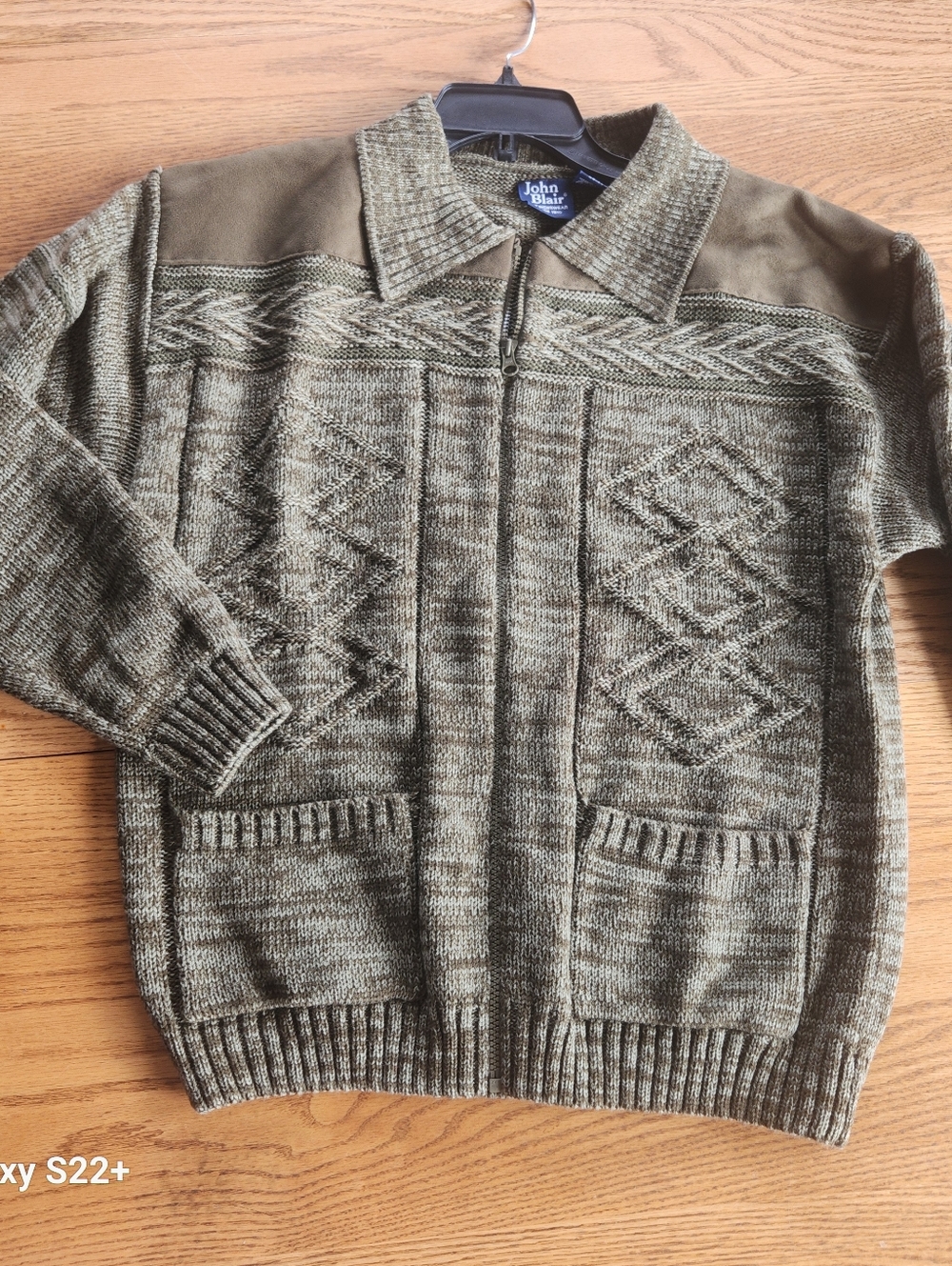 C4 John Blair Olive Green Men's Zip-Front Sweater cardigan